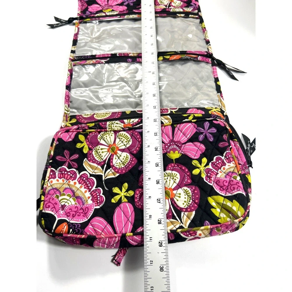 Vera Bradley Plum Crazy Hanging Travel Organizer Floral Quilted Toiletry Bag GUC